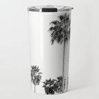 Los Angeles Palm Trees - Black and White Photography Travel Mug Gallery Image 1