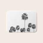 Los Angeles Palm Trees - Black and White Photography Bath Mat Gallery Image 1