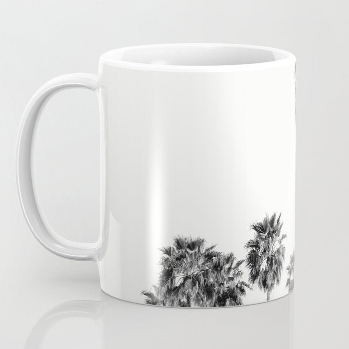 Los Angeles Palm Trees - Black and White Photography Coffee Mug Gallery Image 3