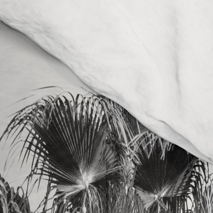 Los Angeles Palm Trees - Black and White Photography Comforter Gallery Image 4