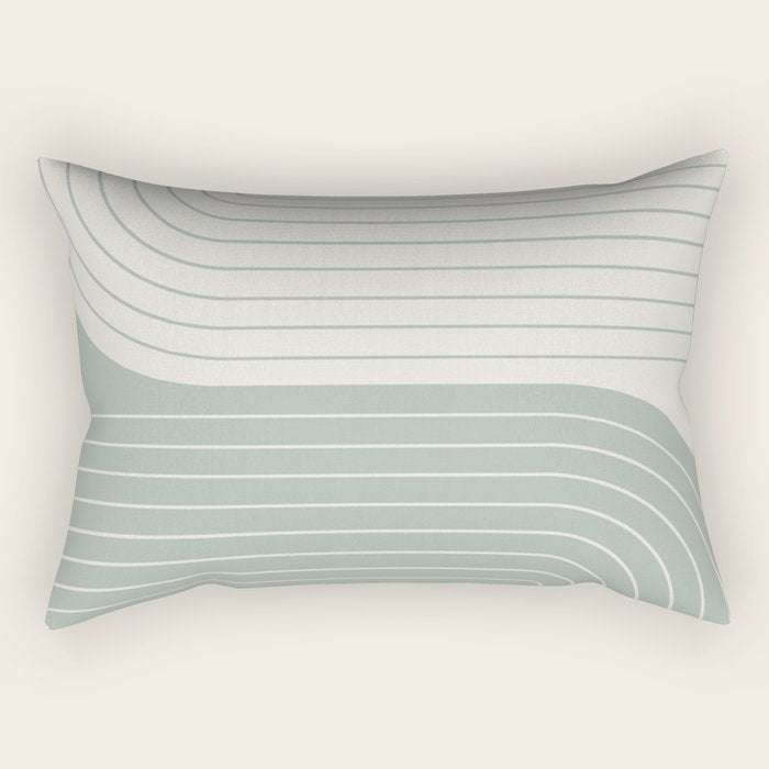 Two Tone Line Curvature LIII Rectangular Pillow Gallery Image 2