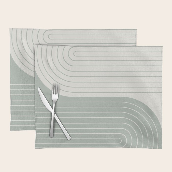 Two Tone Line Curvature LIII Placemat Gallery Image 1