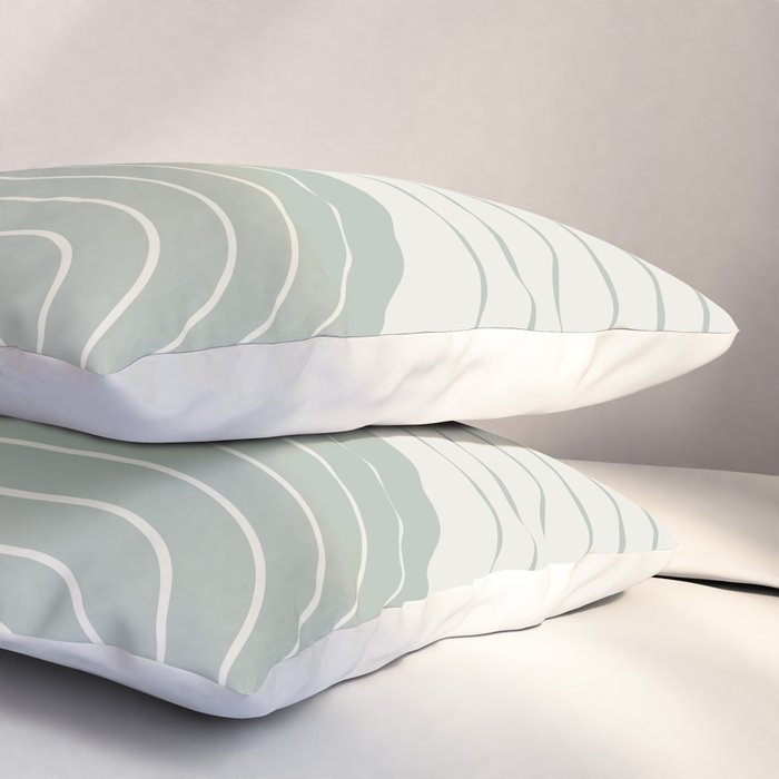 Two Tone Line Curvature LIII Pillow Sham Gallery Image 3
