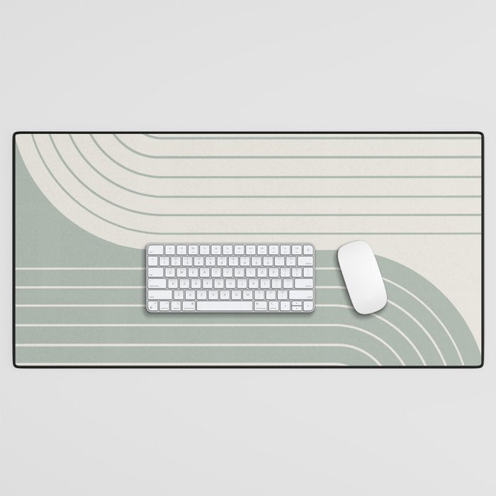 Two Tone Line Curvature LIII Desk Mat Gallery Image 1