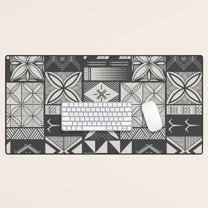 UrbanNesian Grey Maluelue Siapo and Tatau Desk Mat Gallery Image 1