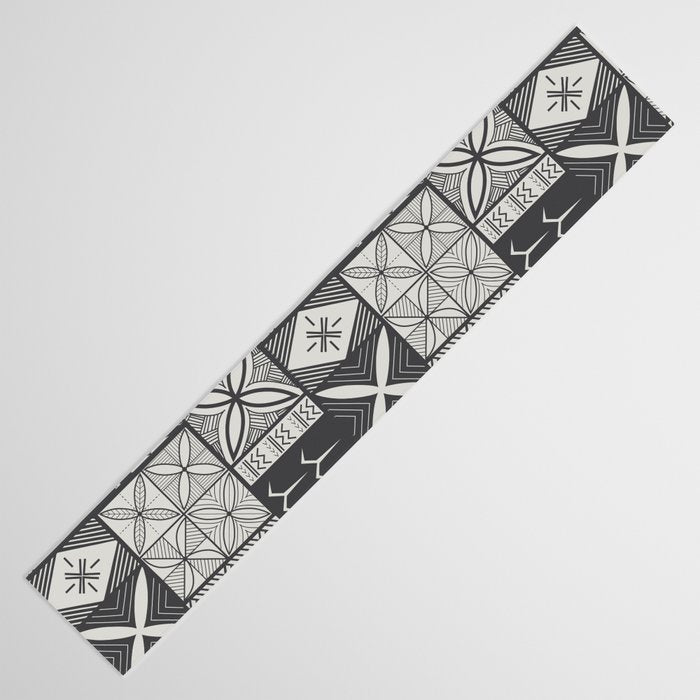 UrbanNesian Grey Maluelue Siapo and Tatau Table Runner Gallery Image 3