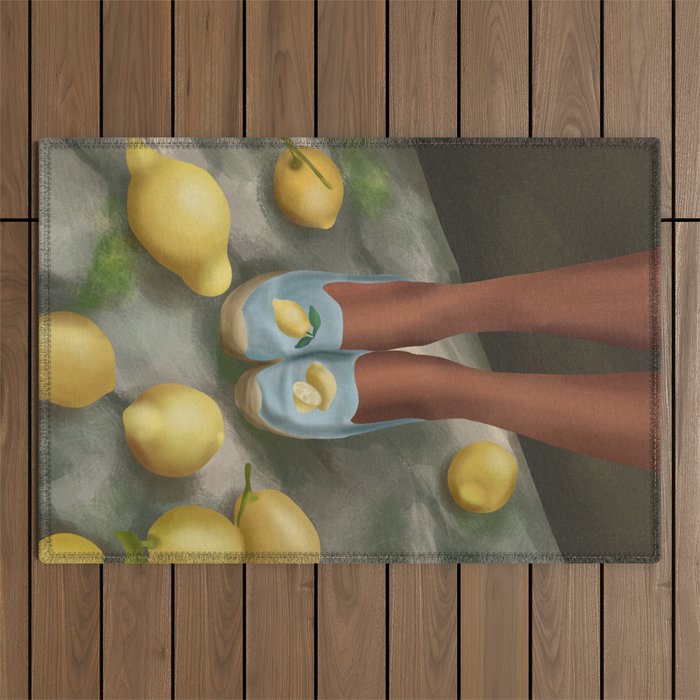 Lemon Steps Outdoor Rug Gallery Image 1