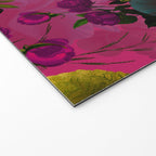 Vintage & Shabby Chic - Purple Botanical Lush Flowers Midnight Garden Welcome Mat Gallery Image 2