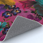 Vintage & Shabby Chic - Purple Botanical Lush Flowers Midnight Garden Rug Gallery Image 4