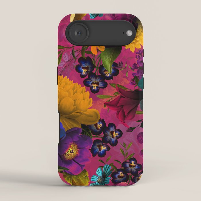 Vintage & Shabby Chic - Purple Botanical Lush Flowers Midnight Garden iPhone Case Gallery Image 2
