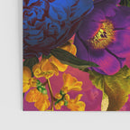 Vintage & Shabby Chic - Purple Botanical Lush Flowers Midnight Garden Poster Gallery Image 3