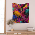 Vintage & Shabby Chic - Purple Botanical Lush Flowers Midnight Garden Wall Tapestry Gallery Image 2