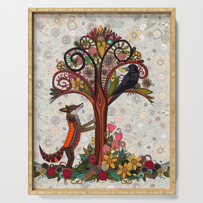 fox and crow Serving Tray Gallery Image 1