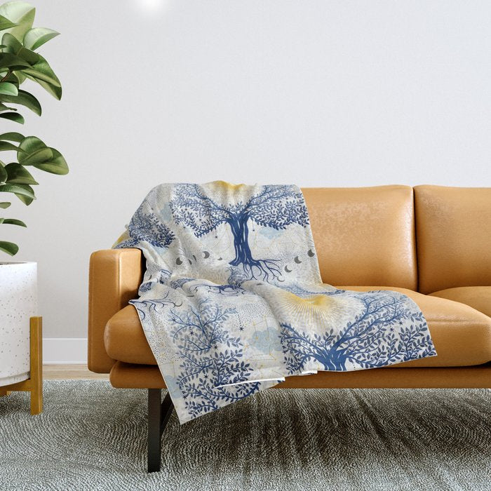 Feel the Cosmic Mother Earth Throw Blanket Gallery Image 1
