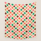 Bold and Cheerful Christmas Quilt: Starry Circles with Texture Wall Tapestry Gallery Image 4