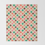 Bold and Cheerful Christmas Quilt: Starry Circles with Texture Throw Blanket Gallery Image 2