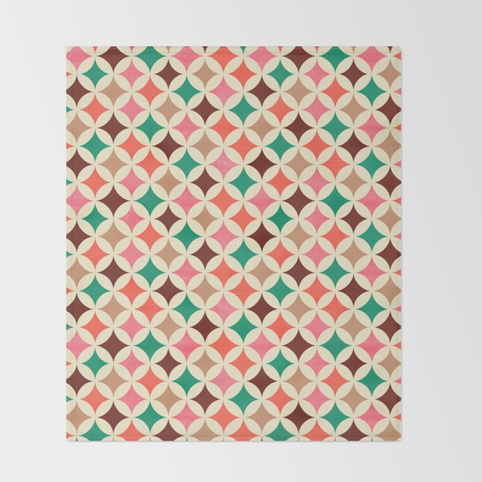 Bold and Cheerful Christmas Quilt: Starry Circles with Texture Throw Blanket Gallery Image 2