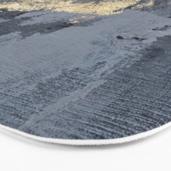Golden Abstract Texture Grey and Gold Modern Painting Bath Mat Gallery Image 3
