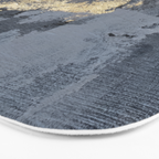 Golden Abstract Texture Grey and Gold Modern Painting Bath Mat Gallery Image 3