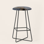 Golden Abstract Texture Grey and Gold Modern Painting Stool Gallery Image 1