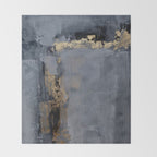 Golden Abstract Texture Grey and Gold Modern Painting Throw Blanket Gallery Image 2