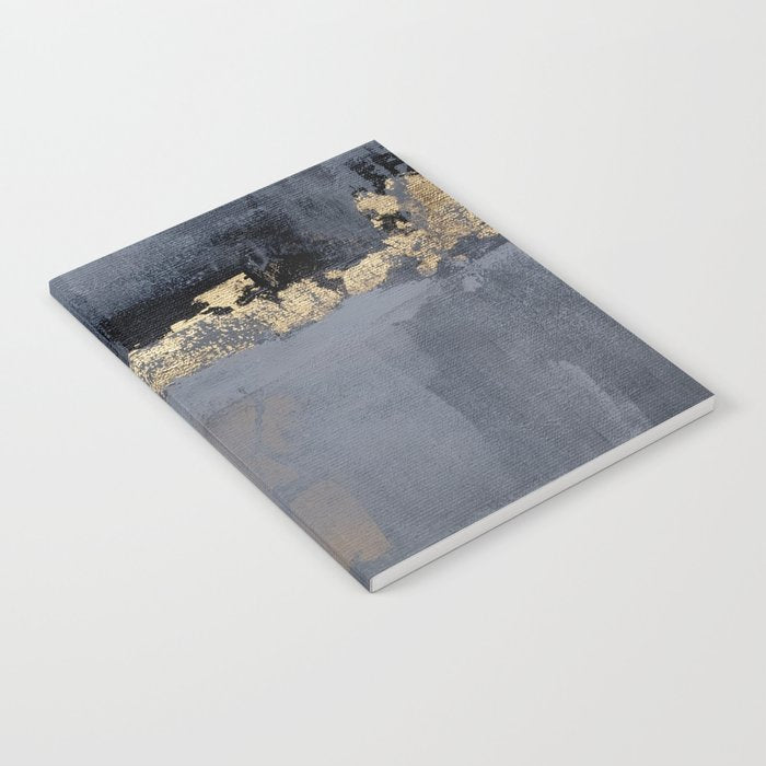 Golden Abstract Texture Grey and Gold Modern Painting Notebook Gallery Image 2