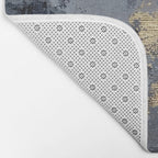Golden Abstract Texture Grey and Gold Modern Painting Bath Mat Gallery Image 2