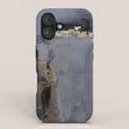 Golden Abstract Texture Grey and Gold Modern Painting iPhone Case Gallery Image 1