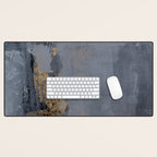 Golden Abstract Texture Grey and Gold Modern Painting Desk Mat Gallery Image 1