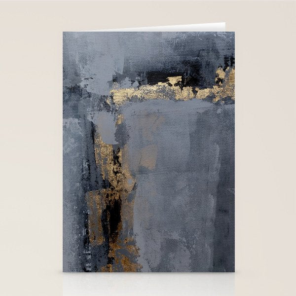 Golden Abstract Texture Grey and Gold Modern Painting Stationery Card Gallery Image 2