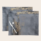 Golden Abstract Texture Grey and Gold Modern Painting Placemat Gallery Image 1