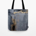 Golden Abstract Texture Grey and Gold Modern Painting Tote Bag Gallery Image 1