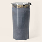 Golden Abstract Texture Grey and Gold Modern Painting Travel Mug Gallery Image 2