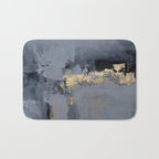 Golden Abstract Texture Grey and Gold Modern Painting Bath Mat Gallery Image 1