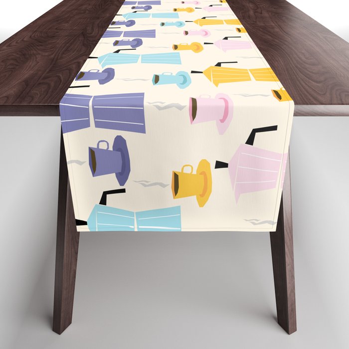 Moka coffee pattern Table Runner Gallery Image 1