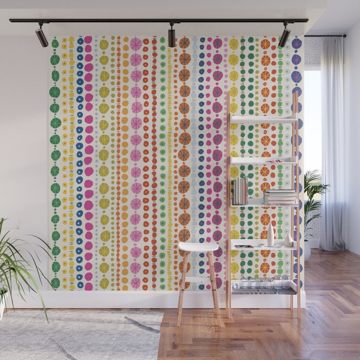 Colorful Hand Drawn Dots Wall Mural Gallery Image 1