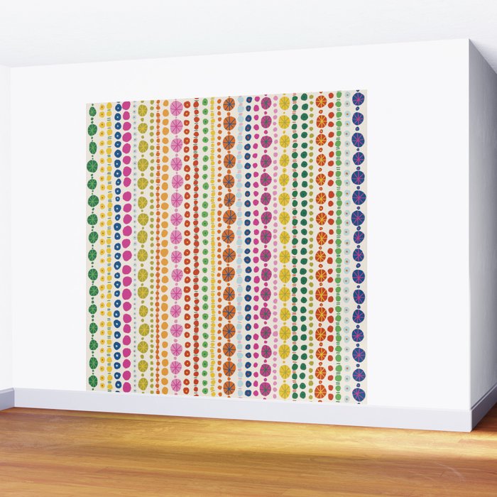 Colorful Hand Drawn Dots Wall Mural Gallery Image 2