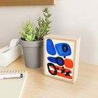 Blue Orange Fun Colorful Mid Century Modern Abstract Painting Shapes Pattern Mini Art Print Gallery Image 2