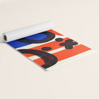 Blue Orange Fun Colorful Mid Century Modern Abstract Painting Shapes Pattern Yoga Mat Gallery Image 2