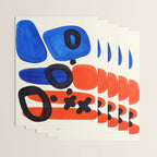 Blue Orange Fun Colorful Mid Century Modern Abstract Painting Shapes Pattern Wrapping Paper Gallery Image 3