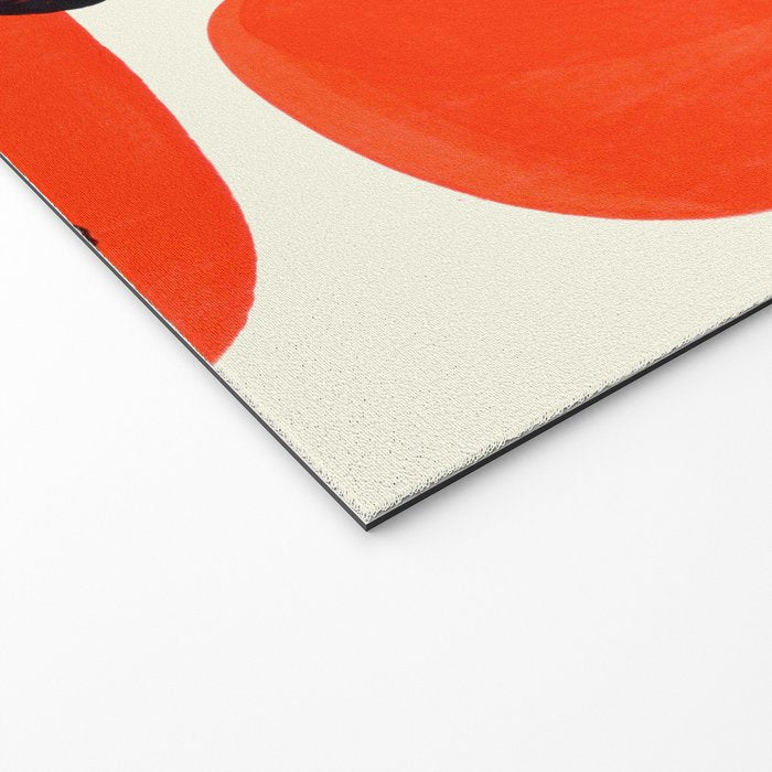 Blue Orange Fun Colorful Mid Century Modern Abstract Painting Shapes Pattern Welcome Mat Gallery Image 2
