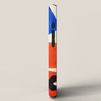 Blue Orange Fun Colorful Mid Century Modern Abstract Painting Shapes Pattern iPhone Case Gallery Image 2
