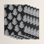 Modern Tropical Lau'ae -Monarch Fern Pattern on Black Wrapping Paper Gallery Image 3
