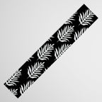 Modern Tropical Lau'ae -Monarch Fern Pattern on Black Table Runner Gallery Image 3