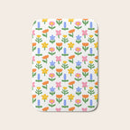 Colorful spring flower art pattern Bath Mat Gallery Image 1