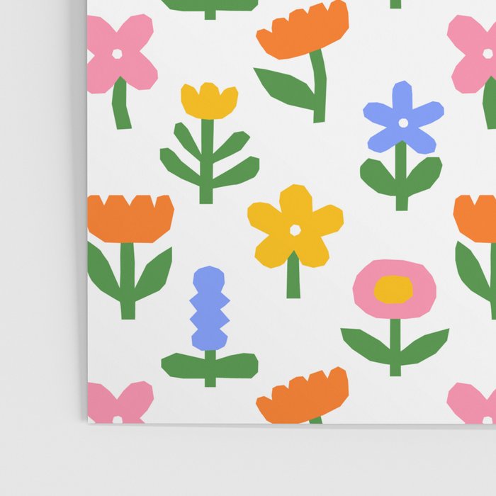 Colorful spring flower art pattern Poster Gallery Image 3