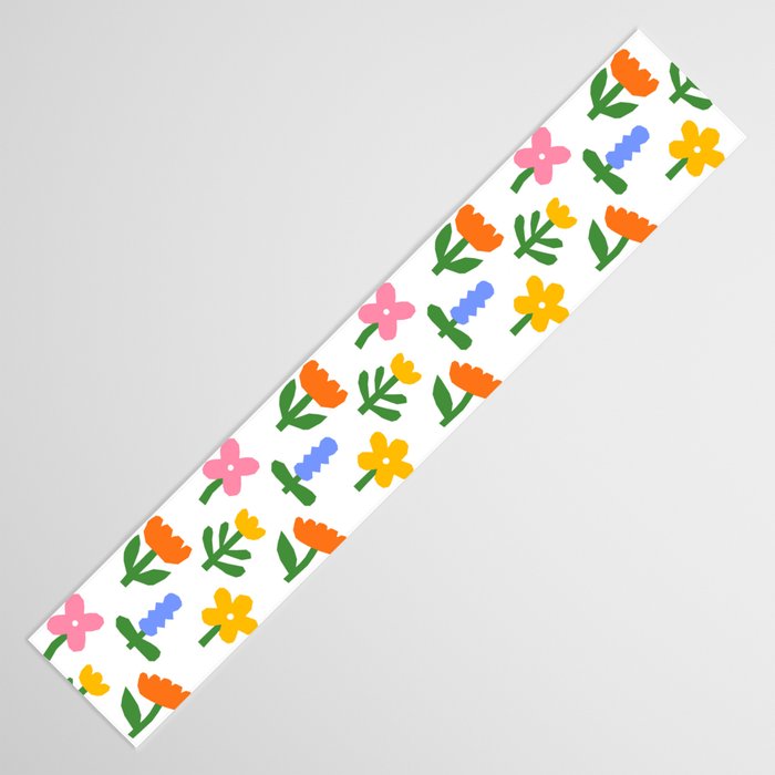 Colorful spring flower art pattern Table Runner Gallery Image 3