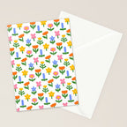 Colorful spring flower art pattern Stationery Card Gallery Image 2
