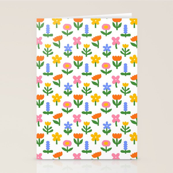 Colorful spring flower art pattern Stationery Card Gallery Image 2