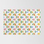 Colorful spring flower art pattern Rug Gallery Image 2